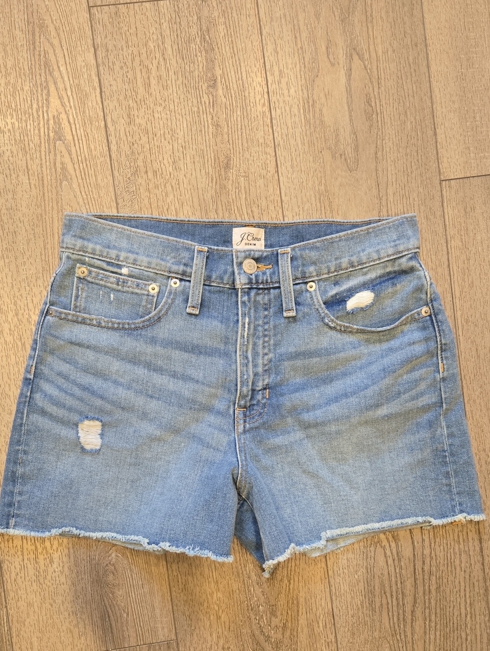 J. Crew Light Blue Distressed Denim Cutoff Shorts